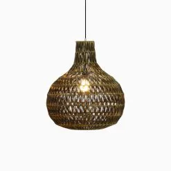 Banda Delta Hanging Rattan Art Lamp On