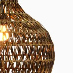 Banda Delta Hanging Rattan Art Lamp Detail