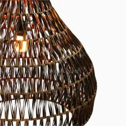 Banda Tria Wicker Rattan Hanging Lamp detail