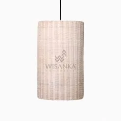 Daisy Rattan Wicker Hanging Lamp Off - Large