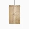 Daisy Rattan Wicker Hanging Lamp On - Large