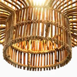 Dhira Rattan Wicker Hanging Lamp On Detail 2