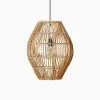 Elena Rattan Wicker Hanging Lamp Off