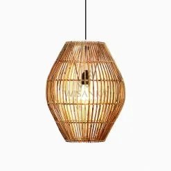 Elena Rattan Wicker Hanging Lamp On