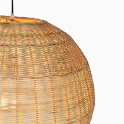 Taban Ball Wicker Rattan Hanging Lamp Detail