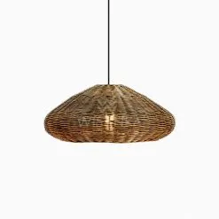 Taban Ufo Wicker Rattan Hanging Lamp On