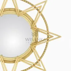 Asila Rattan Mirror - Natural Wicker Detail