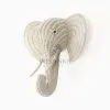 Elephant Animal Head Rattan Wall Nursery Decoration White