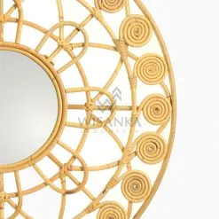 Dylan Nursery Room Natural Rattan Mirror detail