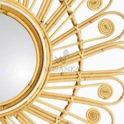 Faye Rattan Mirror for Nursery Room Decor Detail
