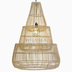 Karutup Rattan White Wash Hanging Lamp