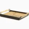 Azalea Wood Rattan Tray Small perspective