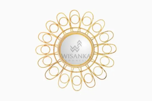 Iris Rattan Mirror for Wall Decoration