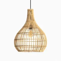 Sarmento Rattan Pendant Hanging Lamp Off