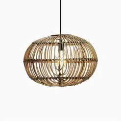 Somerset Rattan Decor Chandeliers Hanging Lamp On Medium Brown Wash