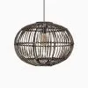 Somerset Rattan Pendant Hanging Lamp Off Large Black Wash