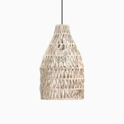 Banda Aru Hanging Lamp – Natural Rattan Chandeliers Lamp Off