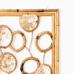Belle Capiz Wall Decoration - Natural Rattan Home Decor Detail