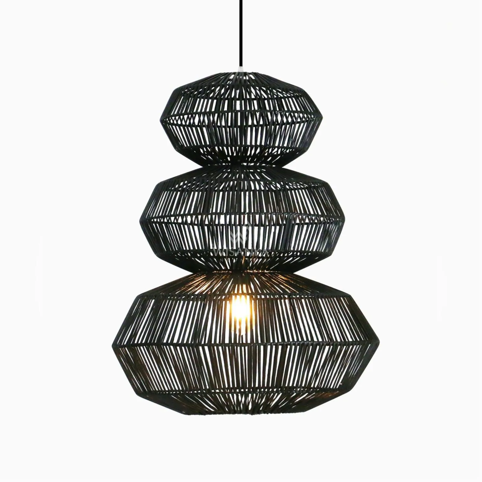 Cheryl Hanging Lamp - Natural Rattan Pendant Lamp On