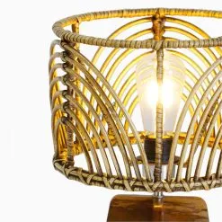 Avani Table Lamp with Pitrit Shade Natural Rattan Lamp detail