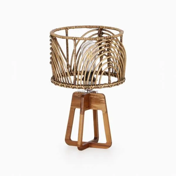 Avani Table Lamp with Pitrit Shade – Natural Rattan Lamp