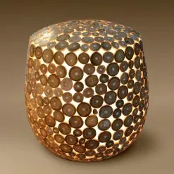 Teak Lamination Stool Lamp
