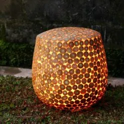 Teak Stool Outdoor Lamp Set Mar 2014