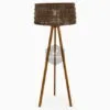 Meysa Floor Lamp - Wicker Tripod Lamp