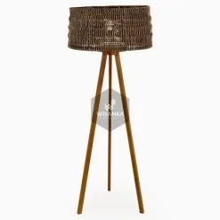 Meysa Floor Lamp - Wicker Tripod Lamp