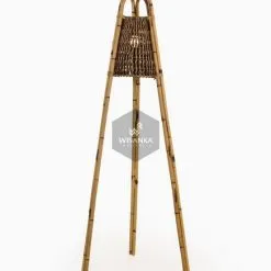 Somerset Floor Lamp - Wicker Rattan Tripod Lamp