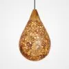 Kelom Hanging Lamp with Teak - Pendant Light Decor - on