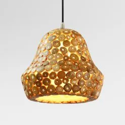 Koru Hanging Lamp with Teak - Ceiling Living Light - on