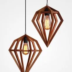 Diamo Hanging Lamp - Rattan Pendant Light for Home Decor - on