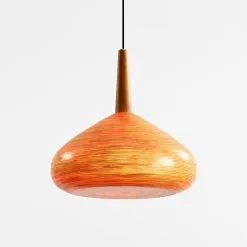 Kiru Hanging Lamp with Pitrit - Rattan Pendant Light - On