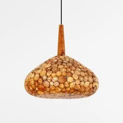 Kiru Hanging Lamp with Teak - Wooden Pendant Light - off