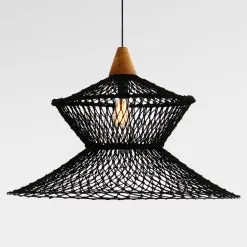 Limas Hanging Lamp with Net (Black) - Black Pendant Lighting