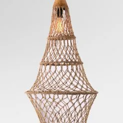 Tulip Hanging Lamp - Rattan Hanging Pendant Lamp for Home Decor