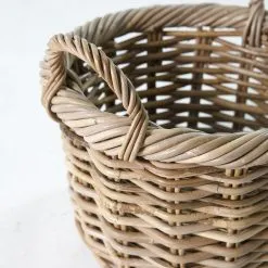 Sisi Basket – Natural Rattan Kubu Storage Basket - details