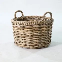 Sisi Basket – Natural Rattan Kubu Storage Basket - perspective