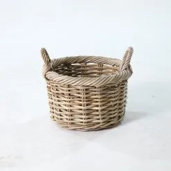 Sisi Basket – Natural Rattan Kubu Storage Basket - side